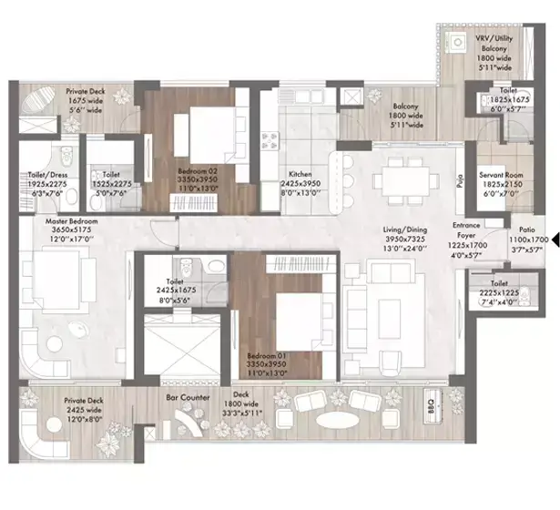 DLF Amaltas Drive Floor Plan 1