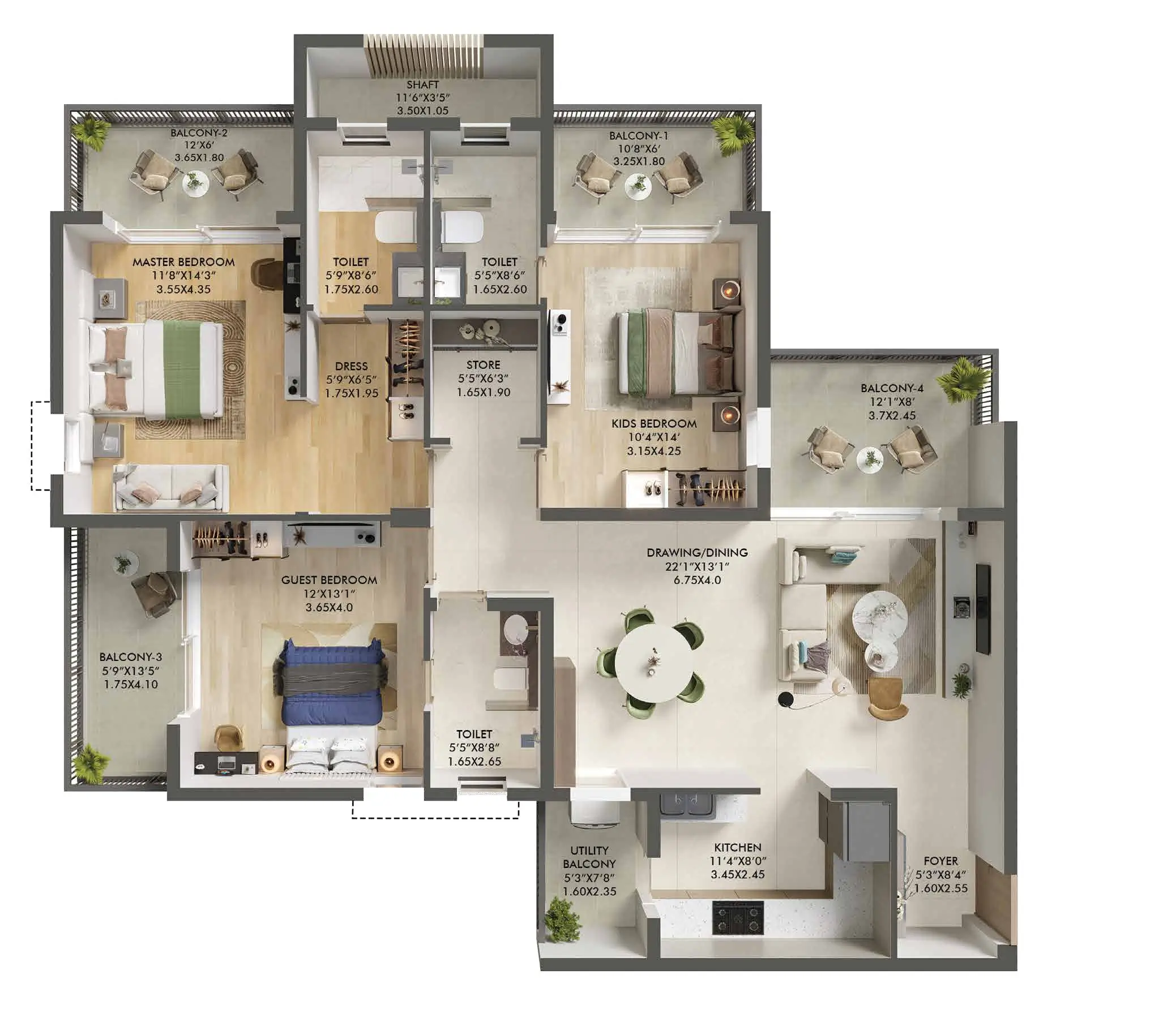 Ashiana Aaroham Floor Plan