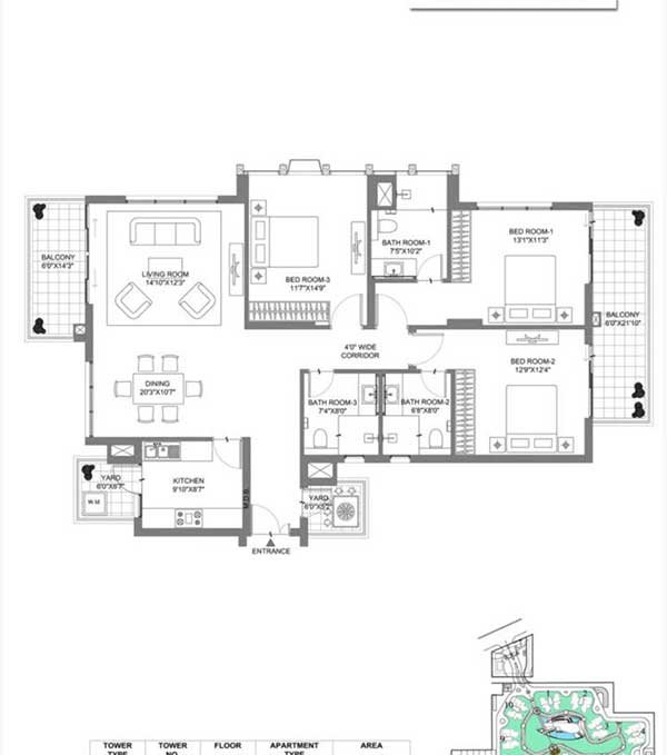 M3M Merlin Floor Plan