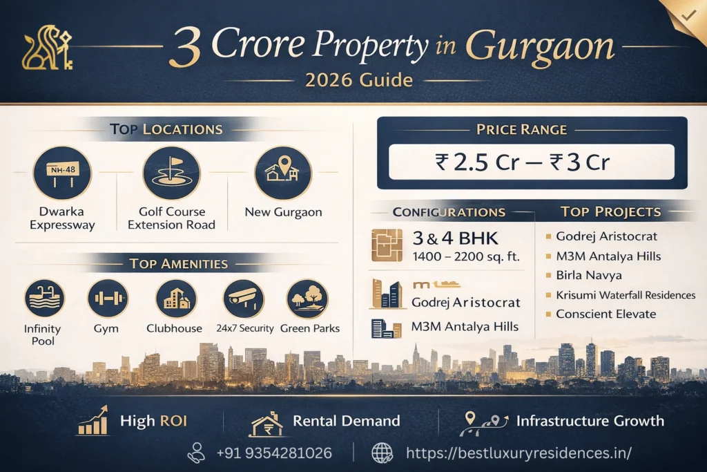 3 Crore Flats in Gurgaon Details and Configurations