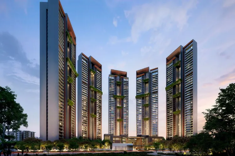 signature global cloverdale spr towers at dusk